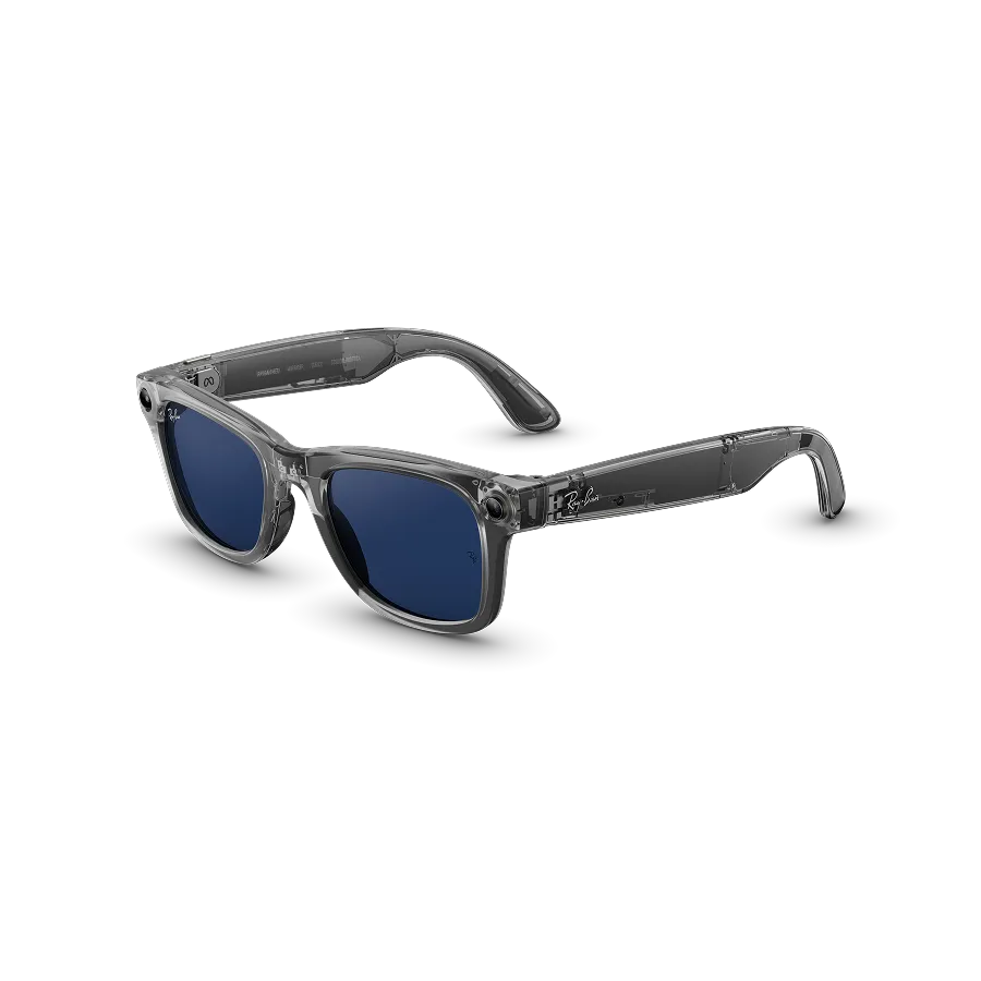 Ray-Ban LEGALISS Wayfarer (Gen 2)シャイニートランスペアレントグレーTransitions®サファイアレンズのフレームとレンズの色