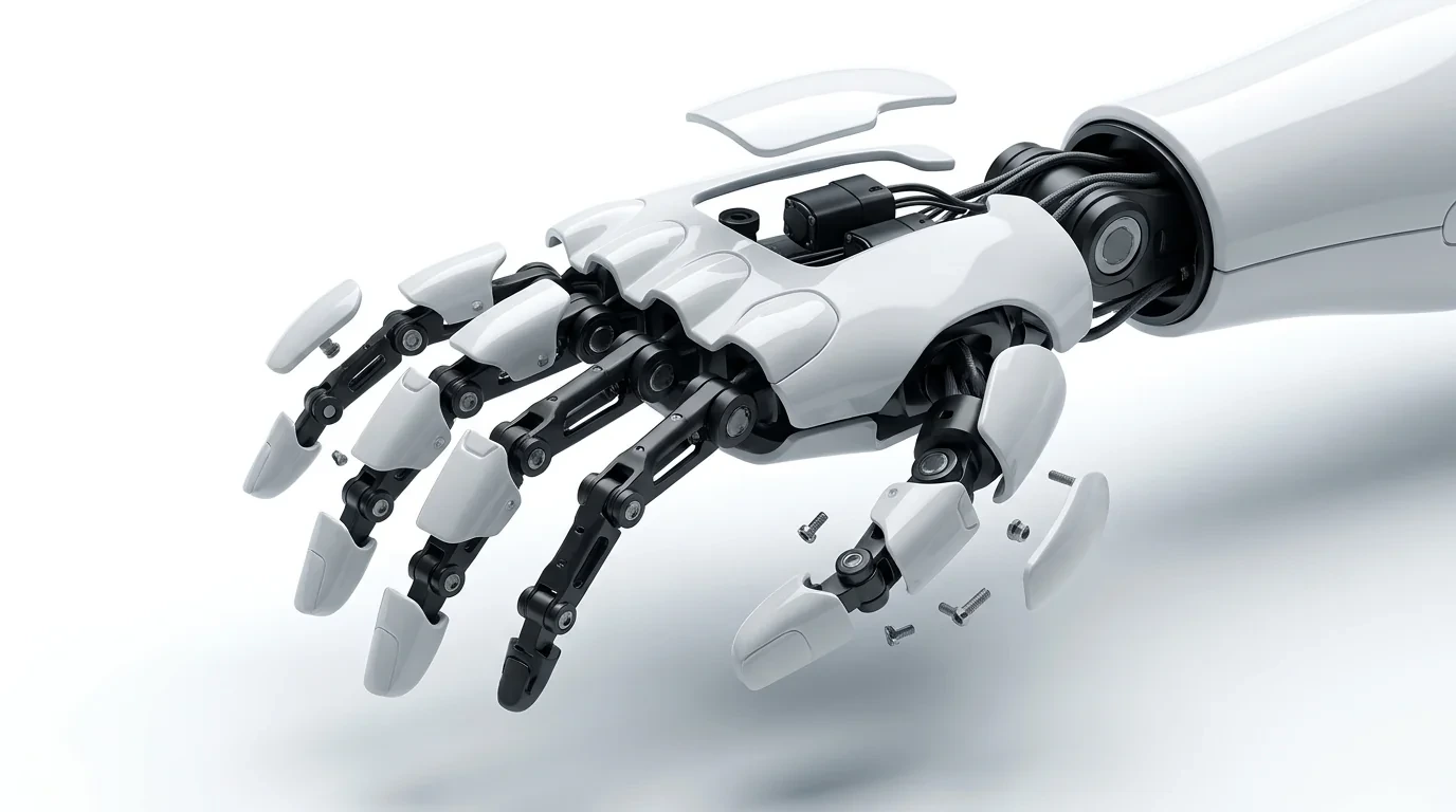 The N1 hand exploded, fingertip shells lifting from the finger skeletons